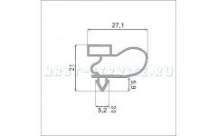 Уплотнитель для торгового холодильного шкафа Frigorex FV500 135*63,5 см