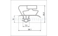 Уплотнитель для стола холодильного SKYCOLD 25,5*35,5 cм по пазу